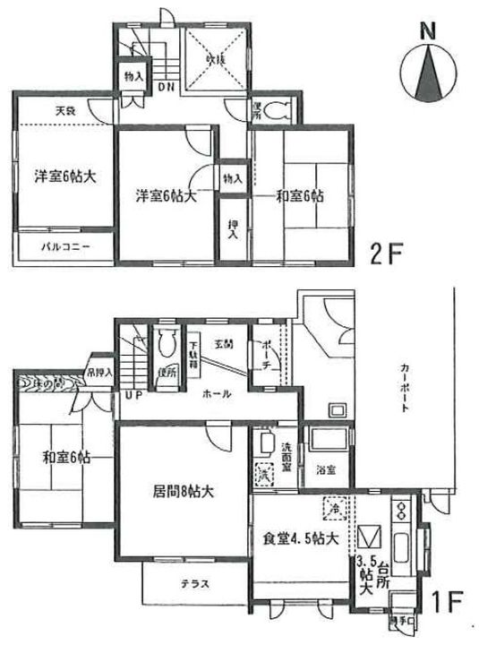 千葉県市原市北国分寺台4(一戸建)の賃貸物件の間取り