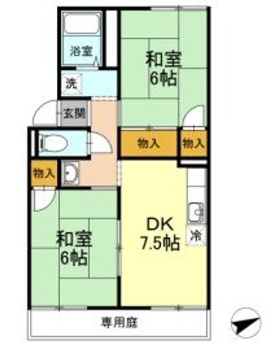 岡山県倉敷市福田町古新田(アパート)の賃貸物件の間取り