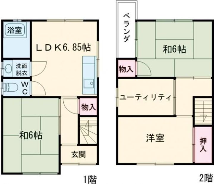 大阪府交野市向井田1(アパート)の賃貸物件の間取り