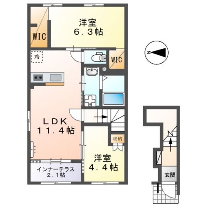 仮)上津町新築アパートの間取り