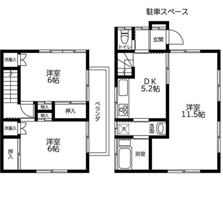 神奈川県横浜市西区霞ケ丘(一戸建)の賃貸物件の間取り
