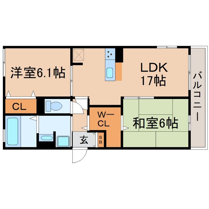 兵庫県尼崎市大庄中通2(アパート)の賃貸物件の間取り