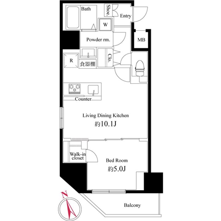 ハーモニーレジデンス浅草#002の間取り