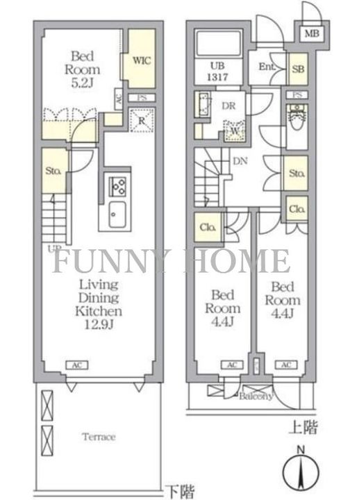 東京都目黒区中根1(マンション)の賃貸物件の間取り