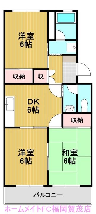 福岡県福岡市早良区野芥4(マンション)の賃貸物件の間取り