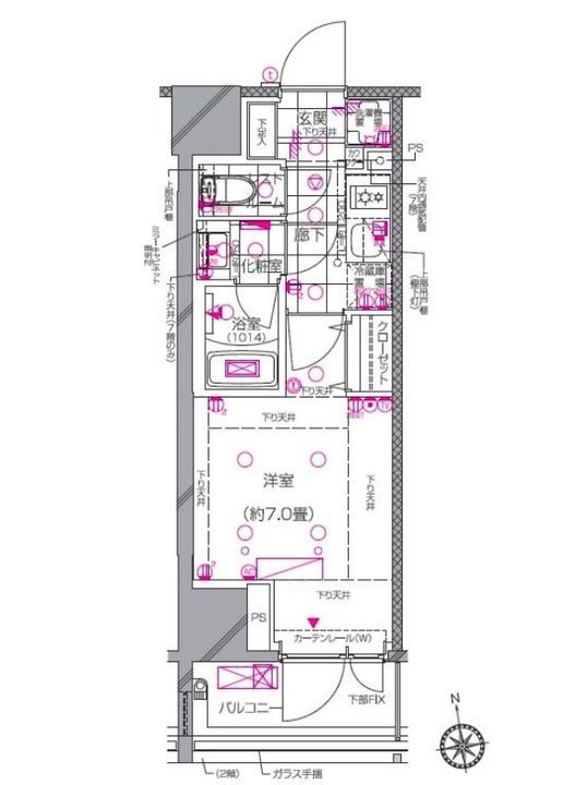 東京都港区南麻布2(マンション)の賃貸物件の間取り