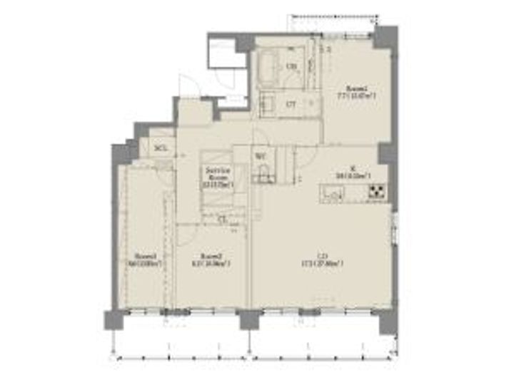 北海道札幌市中央区大通西15(マンション)の賃貸物件の間取り