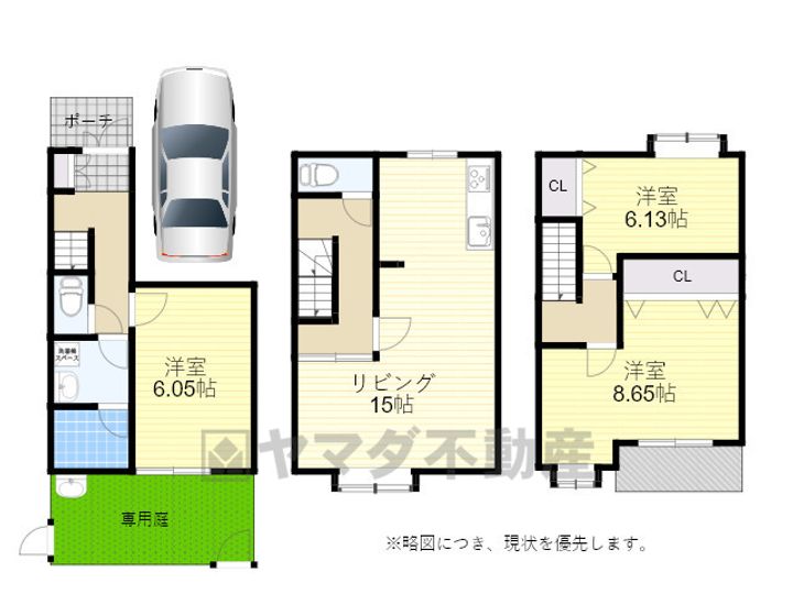 大阪府豊中市熊野町2(一戸建)の賃貸物件の間取り