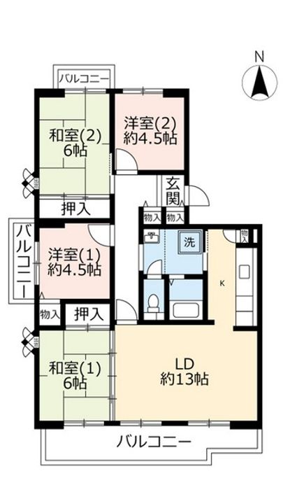 UR高の原駅西第2の間取り