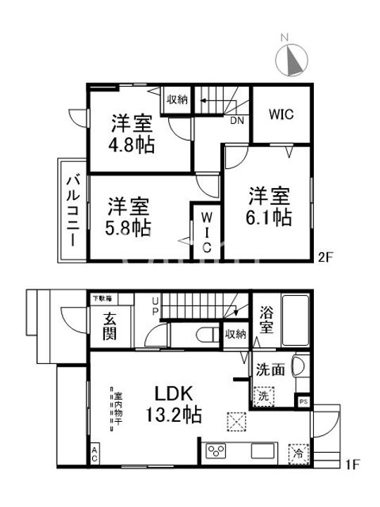 京都府京都市伏見区聚楽町(一戸建)の賃貸物件の間取り