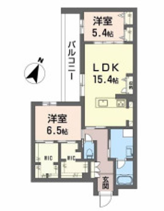 大阪府吹田市山田東4(マンション)の賃貸物件の間取り
