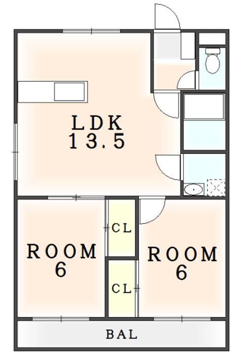 徳島県阿南市宝田町川原(マンション)の賃貸物件の間取り