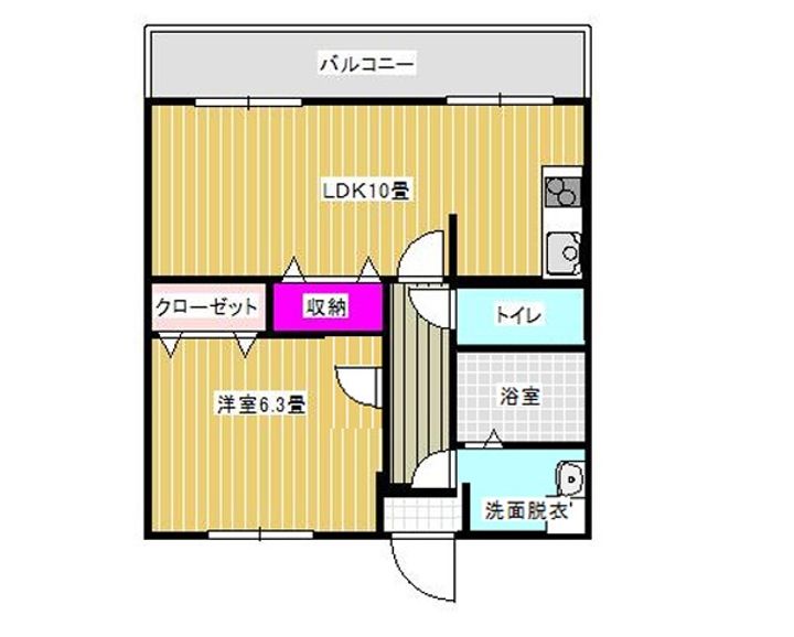 パークサイドイズミヤIIの間取り