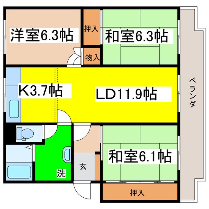 ドミール十條Bの間取り