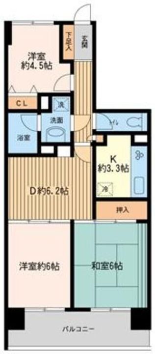 アジュール南まきが原の間取り