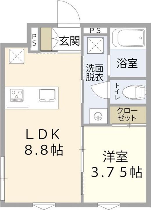 新潟県新潟市中央区大島(アパート)の賃貸物件の間取り