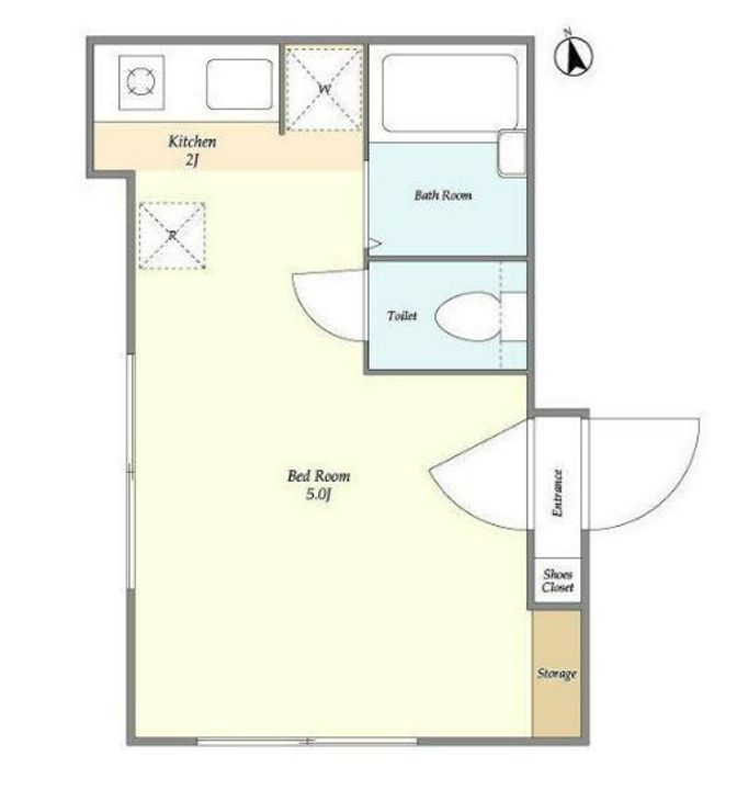 東京都中央区新富2(マンション)の賃貸物件の間取り