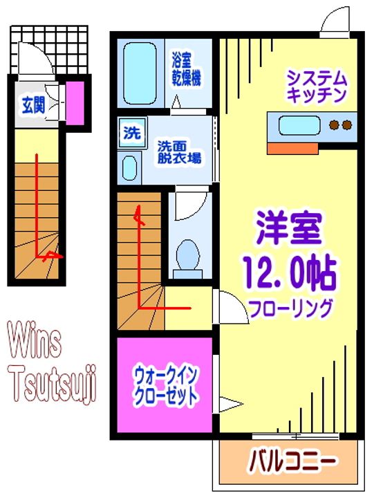 東京都調布市西つつじケ丘3(アパート)の賃貸物件の間取り
