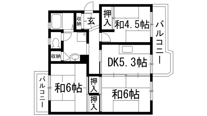 中山五月台2号棟の間取り