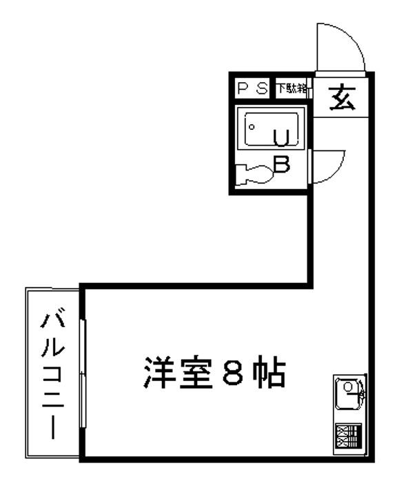 京都府京都市北区衣笠赤阪町(マンション)の賃貸物件の間取り