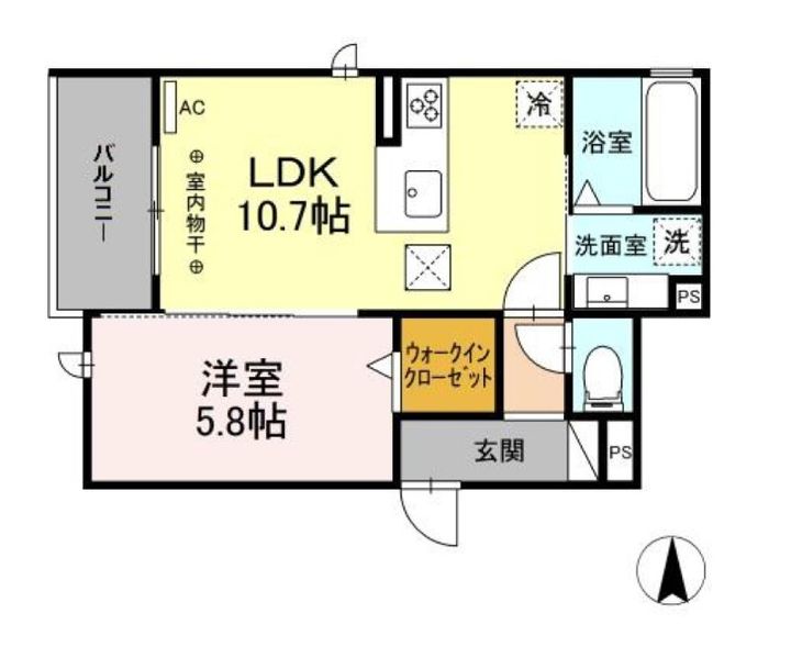 静岡県浜松市中央区領家1(アパート)の賃貸物件の間取り
