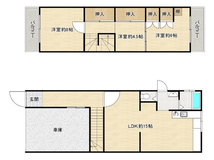 大阪府大阪市都島区高倉町2(一戸建)の賃貸物件の間取り
