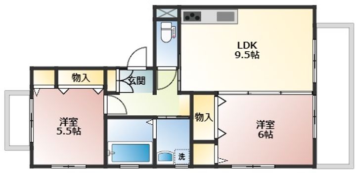 広島県広島市西区己斐本町2(アパート)の賃貸物件の間取り