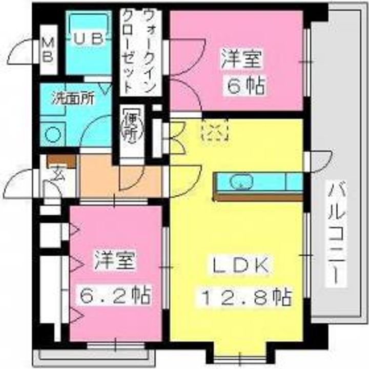 福岡県福岡市西区周船寺2(マンション)の賃貸物件の間取り