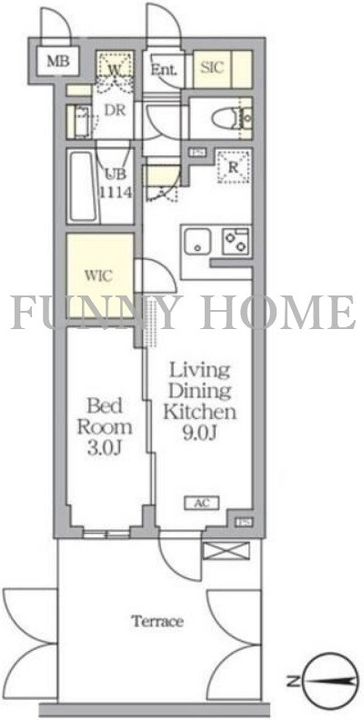 東京都目黒区中根1(マンション)の賃貸物件の間取り