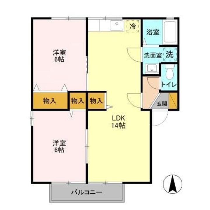 群馬県前橋市青柳町(アパート)の賃貸物件の間取り