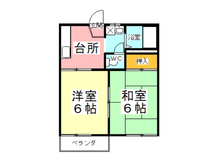 山形県山形市青田3(アパート)の賃貸物件の間取り