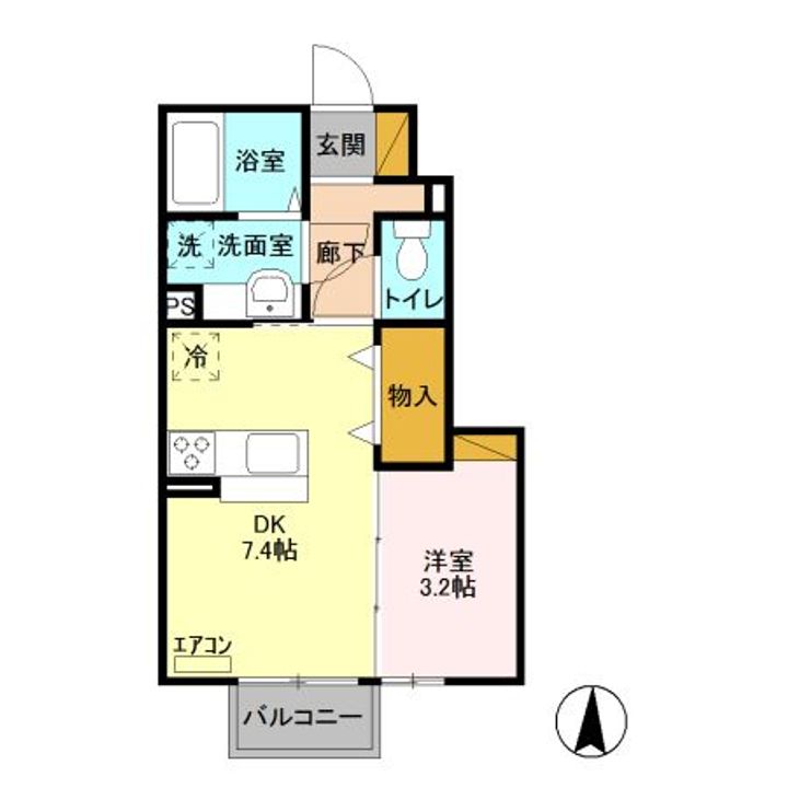 栃木県宇都宮市簗瀬町(アパート)の賃貸物件の間取り