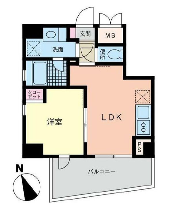 神奈川県横浜市中区宮川町3(マンション)の賃貸物件の間取り