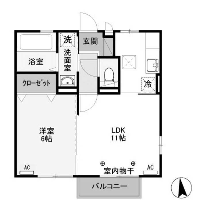 群馬県高崎市大八木町(アパート)の賃貸物件の間取り