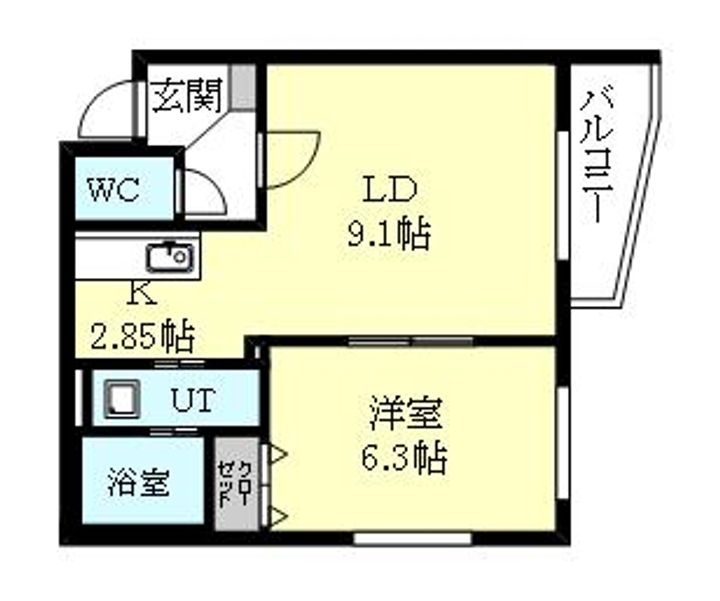 北海道札幌市西区二十四軒三条6(マンション)の賃貸物件の間取り