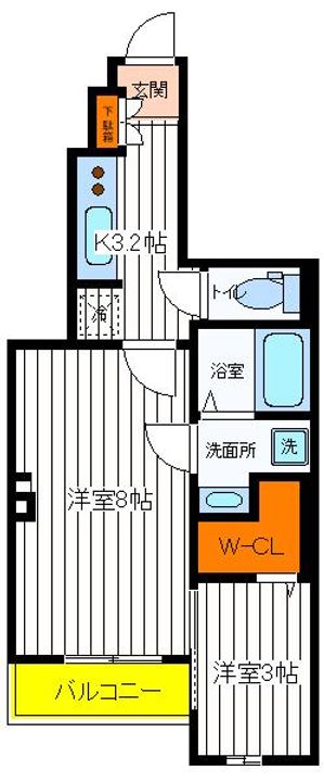 東京都立川市砂川町5(アパート)の賃貸物件の間取り