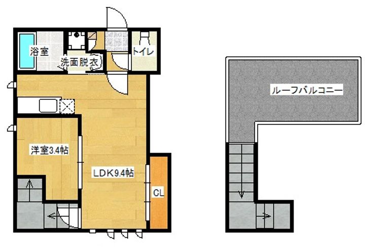 福岡県福岡市中央区唐人町2(アパート)の賃貸物件の間取り