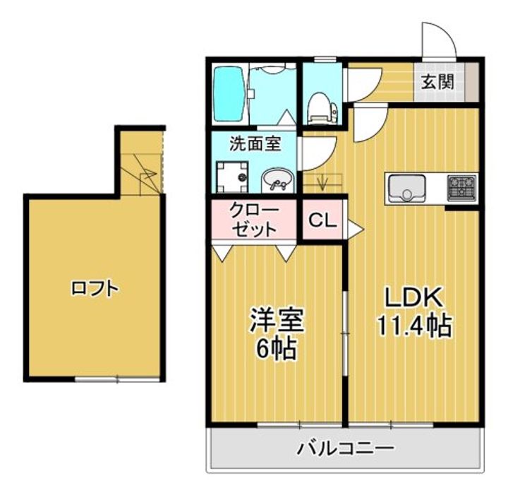 福岡県三潴郡大木町大字八町牟田(アパート)の賃貸物件の間取り