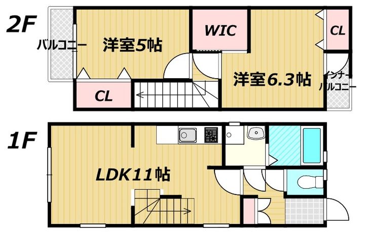 岡山県岡山市北区表町3(一戸建)の賃貸物件の間取り