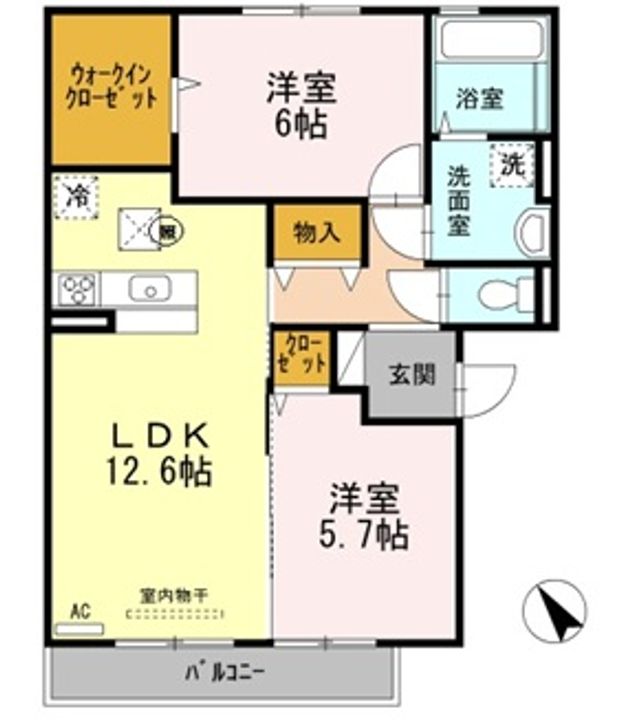 兵庫県明石市大久保町松陰(アパート)の賃貸物件の間取り