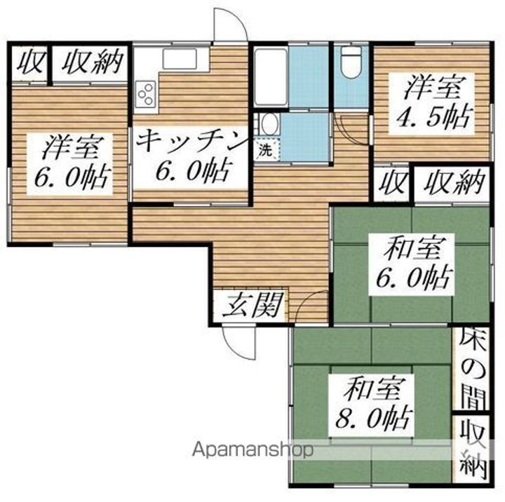 千葉県香取郡東庄町羽計(一戸建)の賃貸物件の間取り