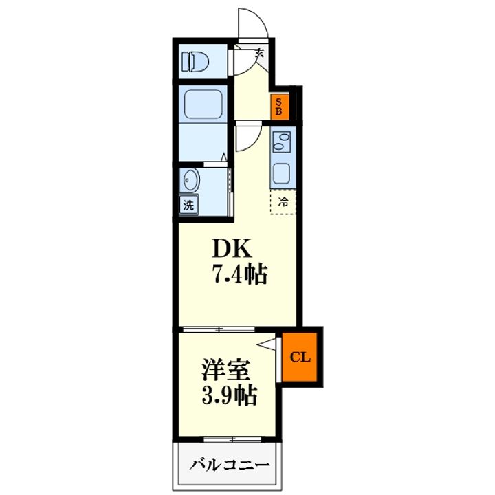 大阪府大阪市東淀川区東中島3(マンション)の賃貸物件の間取り
