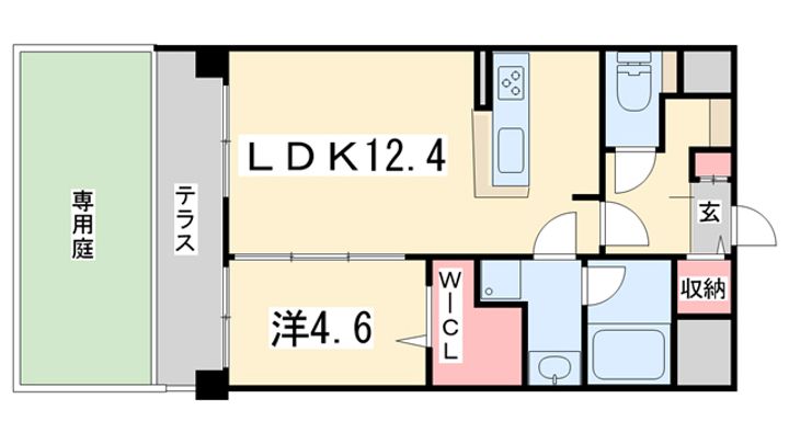 京都府京都市左京区吉田上阿達町(マンション)の賃貸物件の間取り