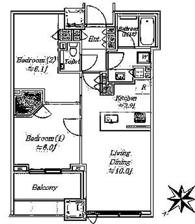東京都新宿区大久保3(マンション)の賃貸物件の間取り