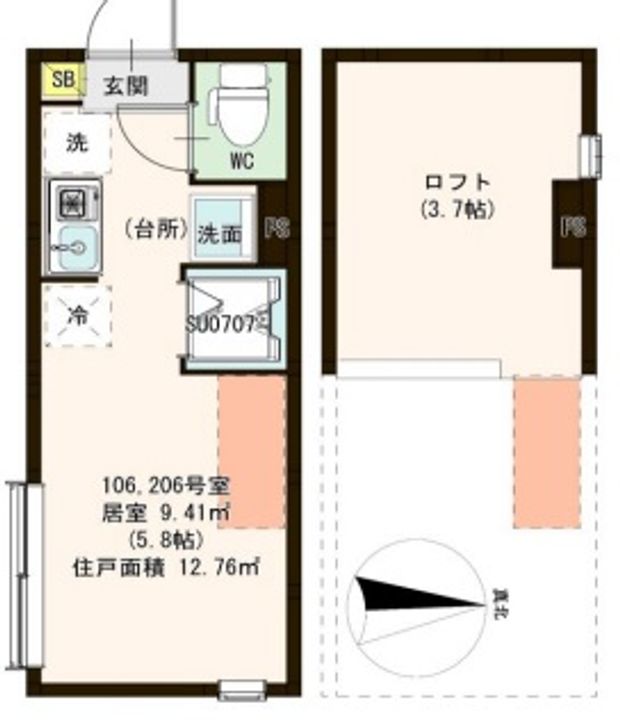 東京都足立区日ノ出町(アパート)の賃貸物件の間取り