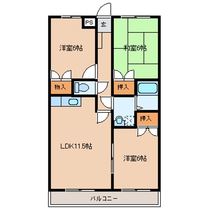 ヴィラージュ大沼の間取り