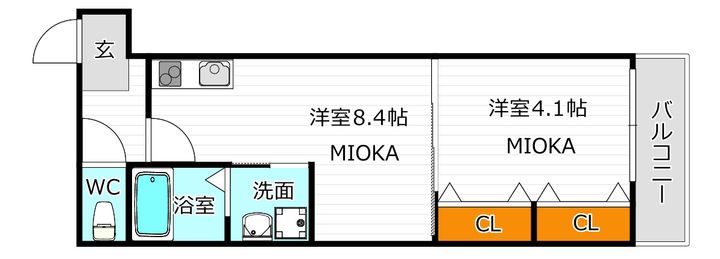 クローバー・シエル長居公園の間取り