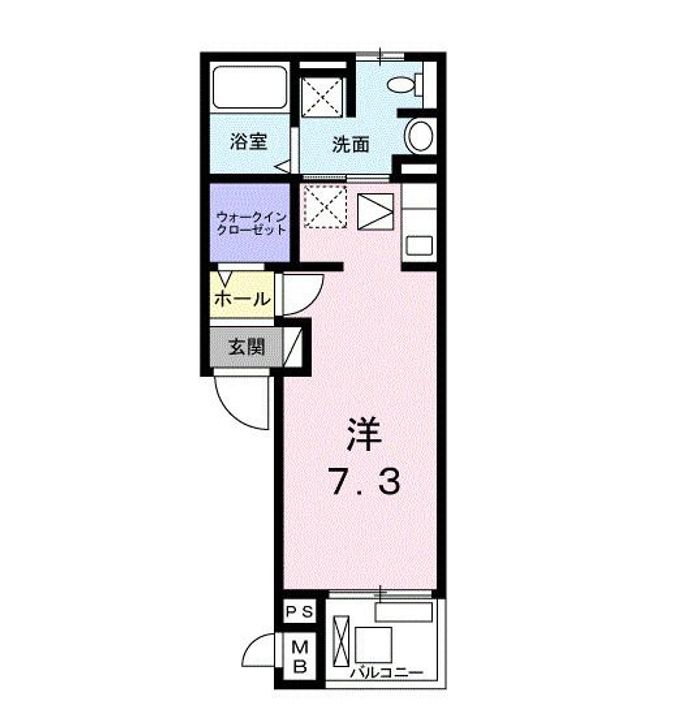 埼玉県川越市的場北1(アパート)の賃貸物件の間取り
