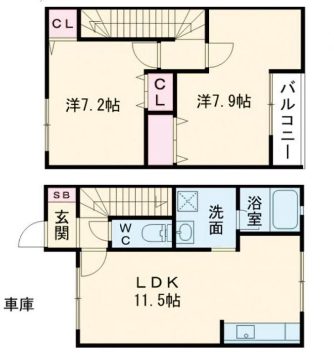 大阪府八尾市東山本新町6(一戸建)の賃貸物件の間取り