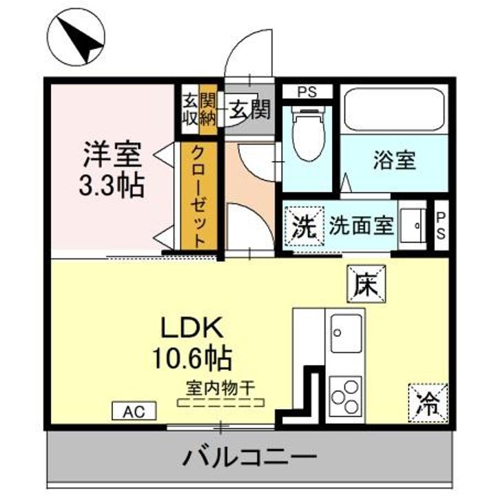 新潟県長岡市千手3(アパート)の賃貸物件の間取り